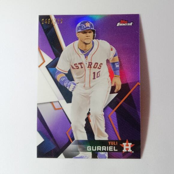 Yuri Gurriel SP 180/250 Houston Astros #43 Topps Finest 2018 Glossy Refractor - Picture 2 of 5